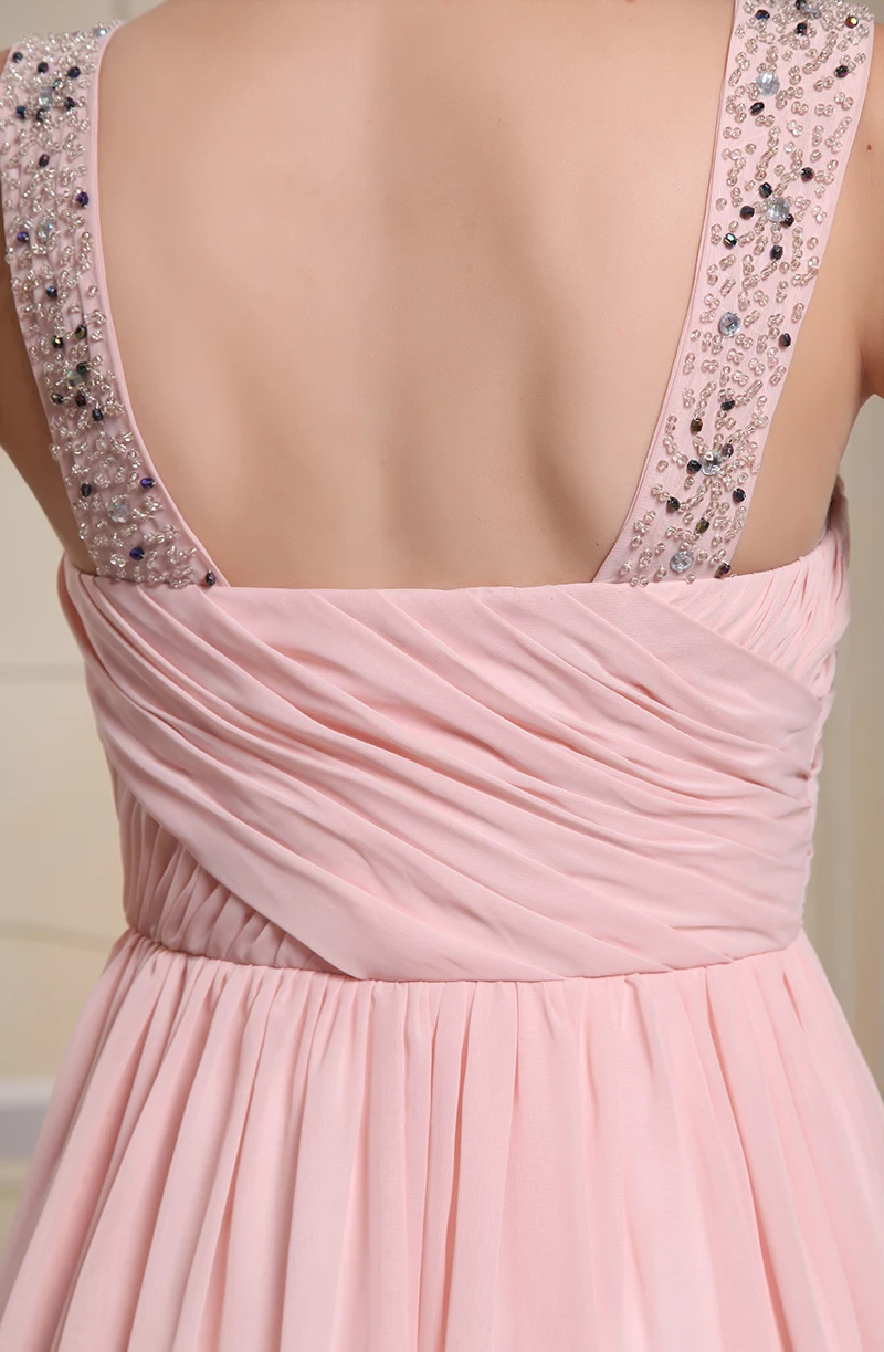 Женское длинное платье подружки невесты розовое ТРАПЕЦИЕВИДНОЕ для выпускного