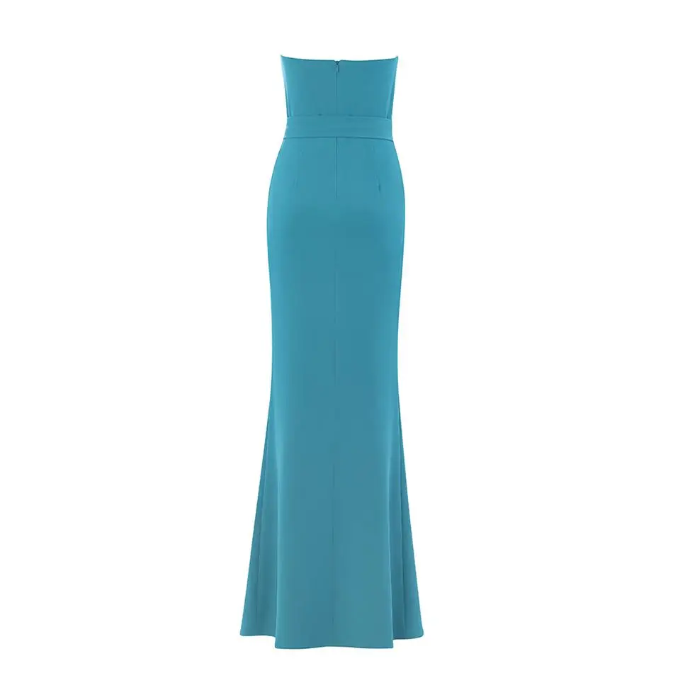 New Celebrity Party Long Dress Women Sleeveless One-Shoulder Sashes Sexy Split Night Out Maxi Mermaid dress | Женская одежда