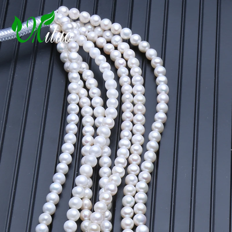 MITUO wholesale 6-7mm AAA freshwater pearls Necklace bohemia fashion Jewelry ROUND Pearl DIY accessories necklace for women | Украшения и