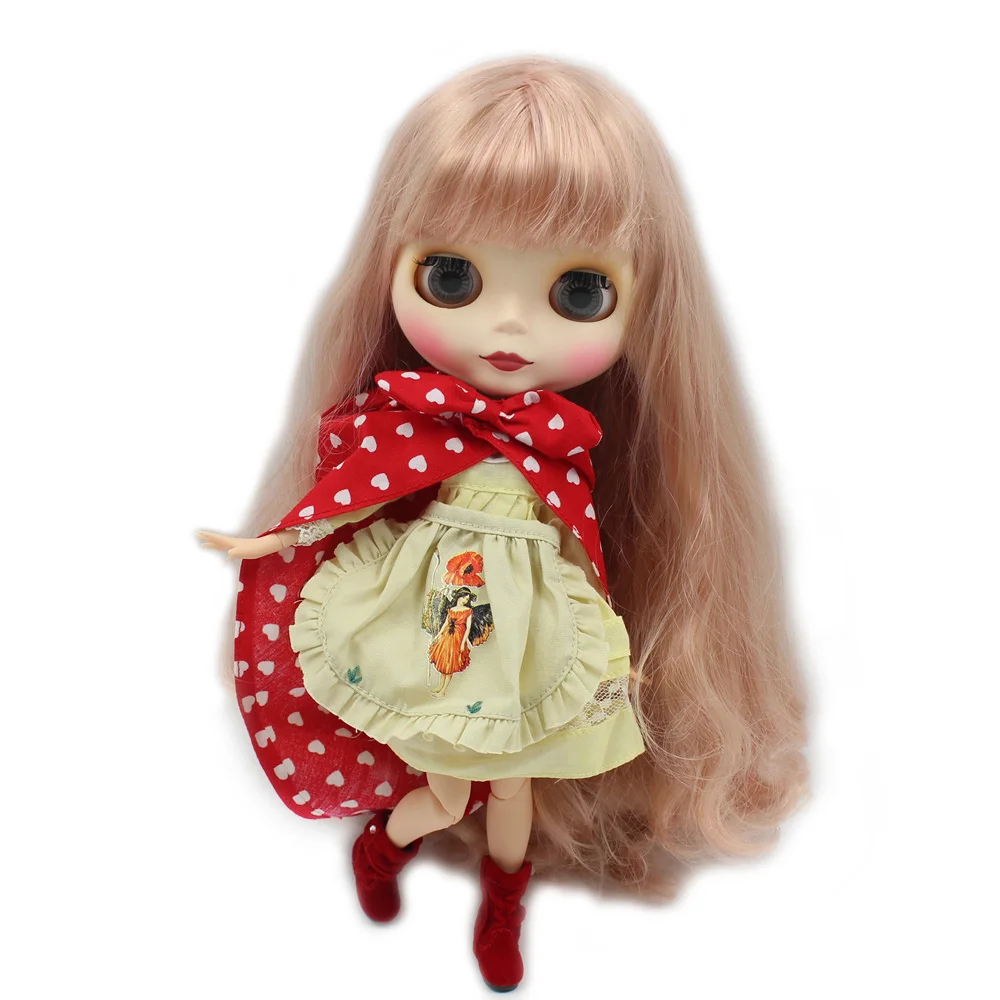 Наряды для куклы ICY DBS Blyth маленькое красное платье шарнирного тела милый Косплей