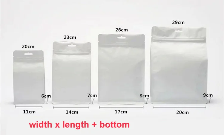 Кофейные зерна/пакет для упаковки порошка посылка бобы бумага 20x29 см + 9 белый цвет