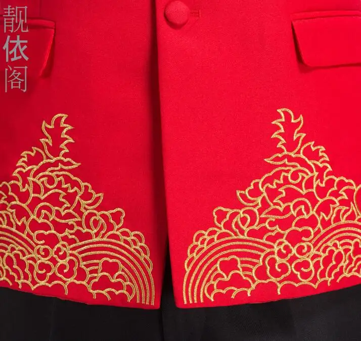 Певица сценическая одежда для мужчин китайская туника костюм набор со штанами 2020