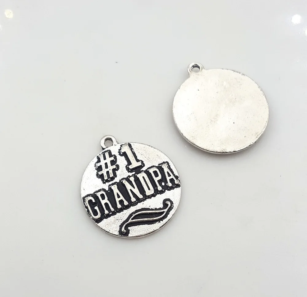 100 шт./лот 25 мм старинный серебряный сплав металлический диск с тиснением надпись