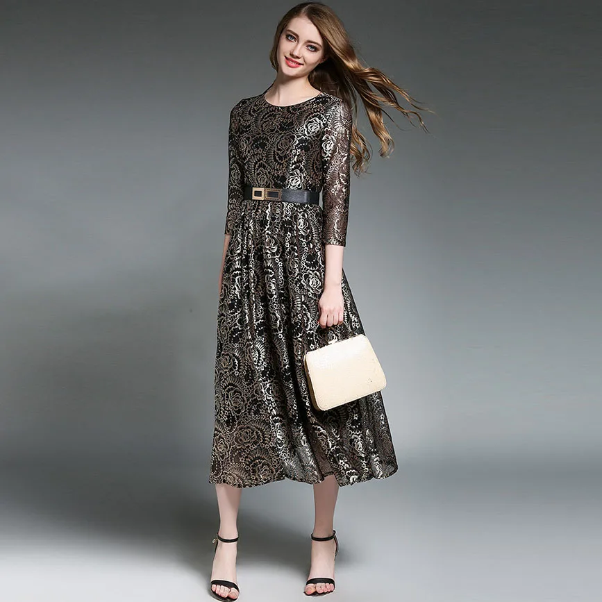 Женское кружевное платье Boho подиумное дизайнерское с вышивкой в виде кота
