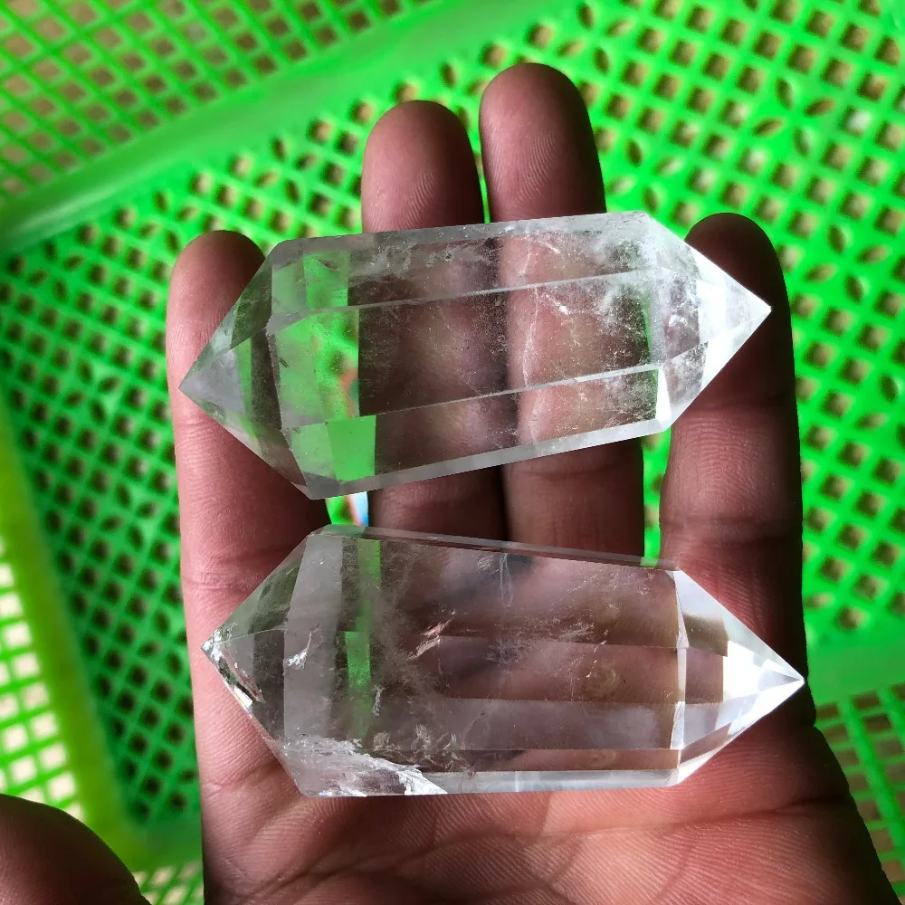 

1pcs Naturally clear Obelisk Quartz Crystal Wand double Point Healing