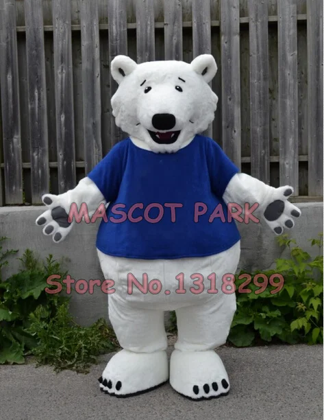 

mascot new quality polar bear mascot costume adult size cartoon polar bear theme anime costumes carnival fancy dress