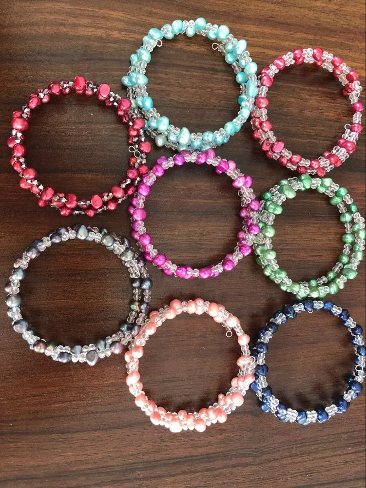 Натуральный пресноводный жемчуг браслет Высокое качество Заводская распродажа 3