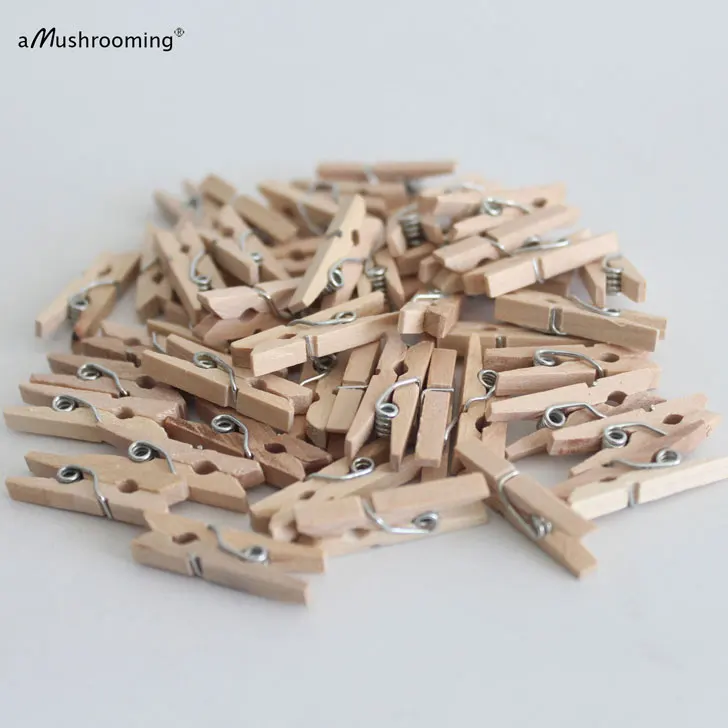 natural Микки Минни Маус Мини-прищепки 25+ Микс-красные мини-прищепки, черно-желтые белые мини-прищепки для мыши День Рождения Вечеринка Детский душ свадьба Deocr - Цвет: natural