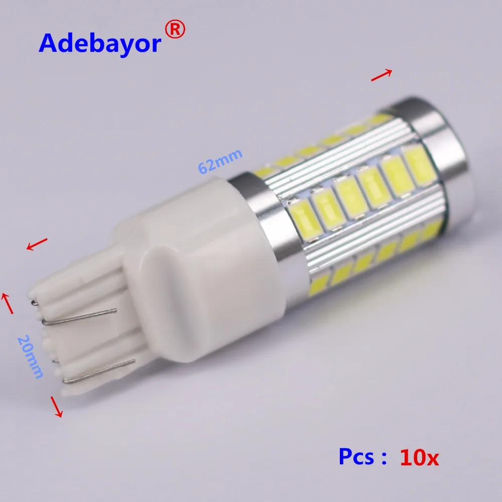 Автомобильные светодиодные лампы T20 7443 7440 W21/5W 33 SMD 5630 5730 задние стоп сигнальные 33SMD