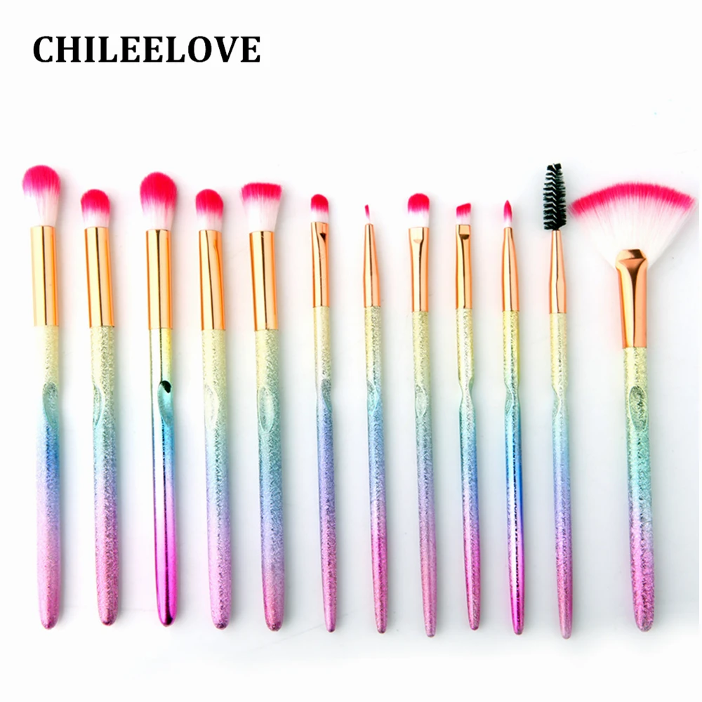 Chileelove 12 шт. 3d Градиент розовый Pro Красота инструмент Макияж Расчёски для волос