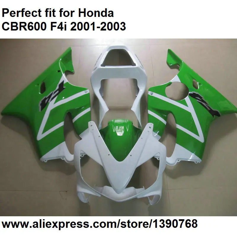 Лидер продаж комплект обтекателей для Honda CBR 600 F4i 01 02 03 обтекатель зеленый белый
