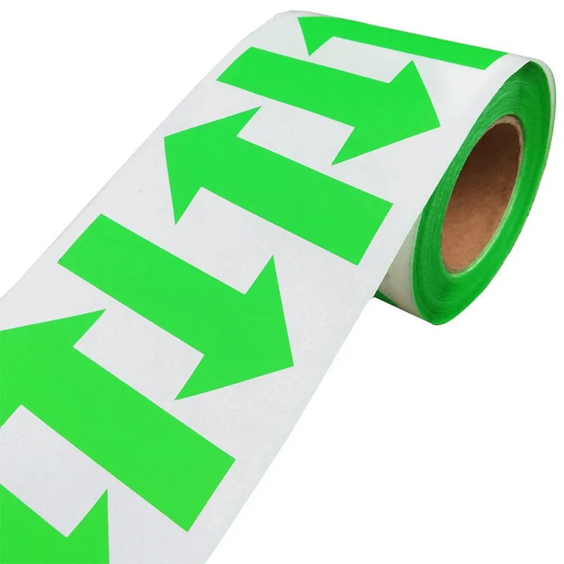 

2021 новый тренд 500/рулон наклейки с изображением стрелок флуоресцентный зеленый Форма Цвет кодирования инвентарные лейблы 2X1,25 дюймов самокл...