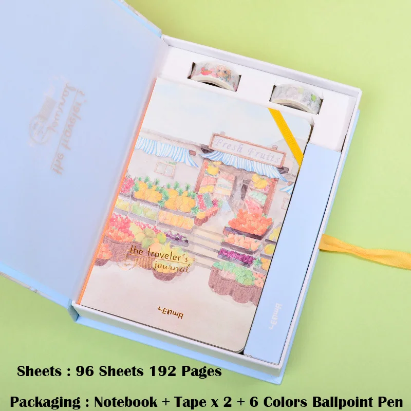 Kawaii A5 дневник, блокнот, милый планировщик, органайзер, набор Dokibook, персональный журнал для путешествий, записная книжка+ ручка+ лента, канцелярские принадлежности для офиса и школы - Цвет: Style 11
