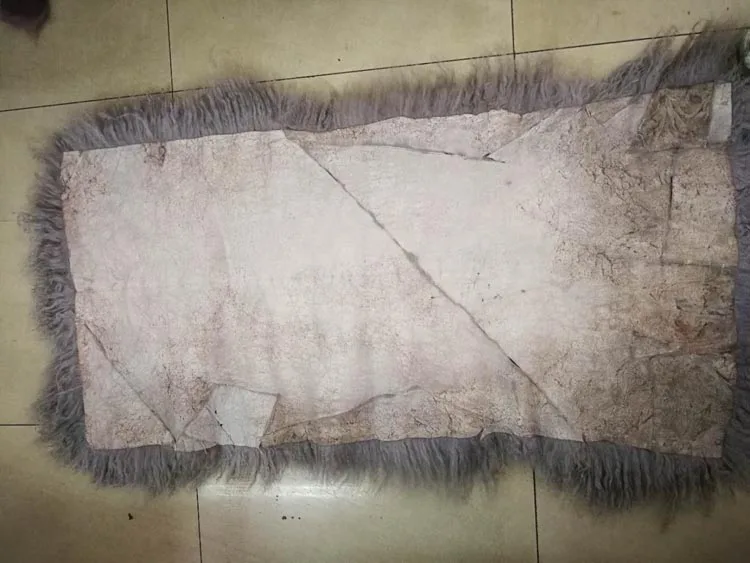 Высокое качество серый натуральный длинный мех ягненка 50 см * 105 см|fur material|material fur |