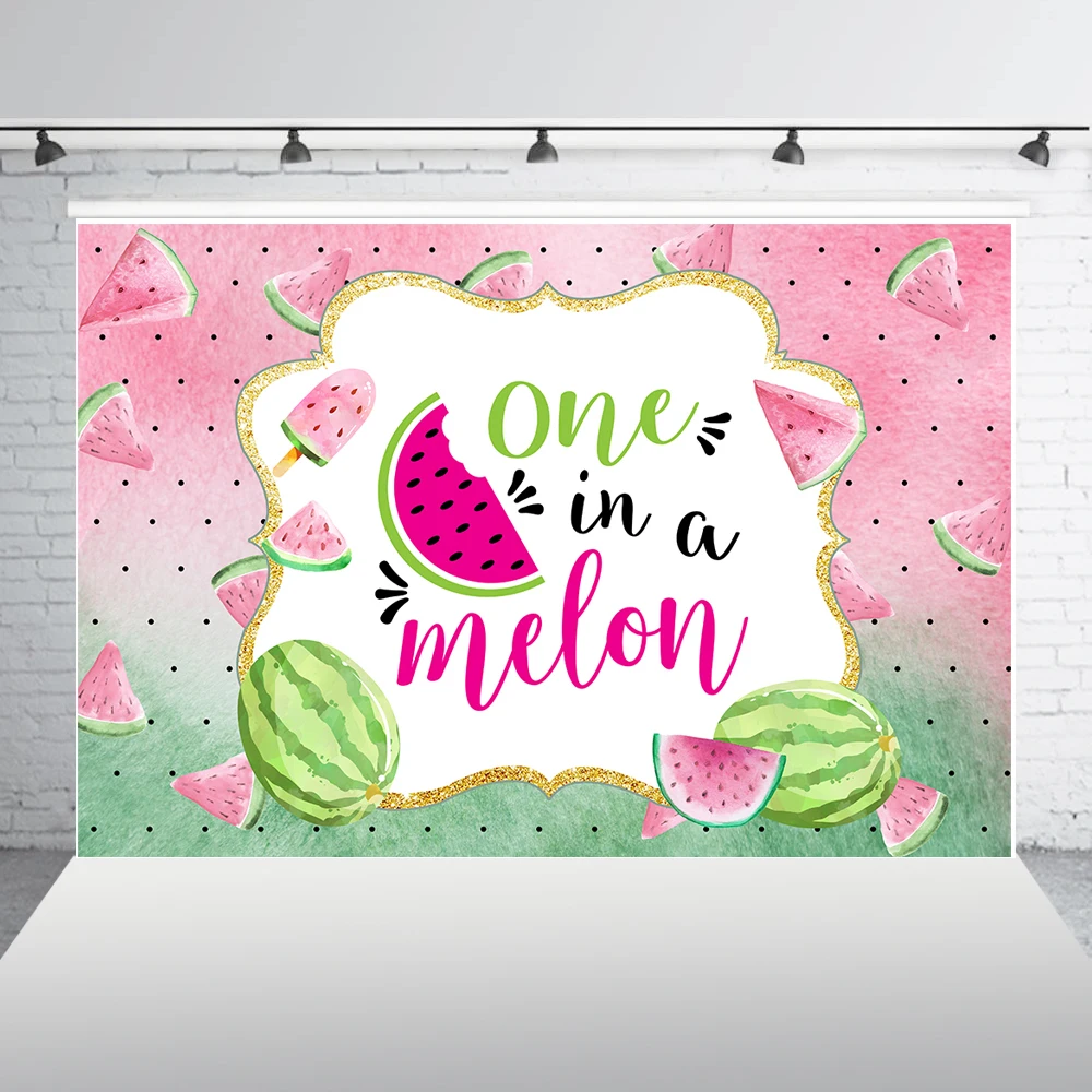 HUAYI One in a Melon фон летние вечерние арбузы для девочек 1 день рождения фрукты фотография фон Настольный Декор w-2062