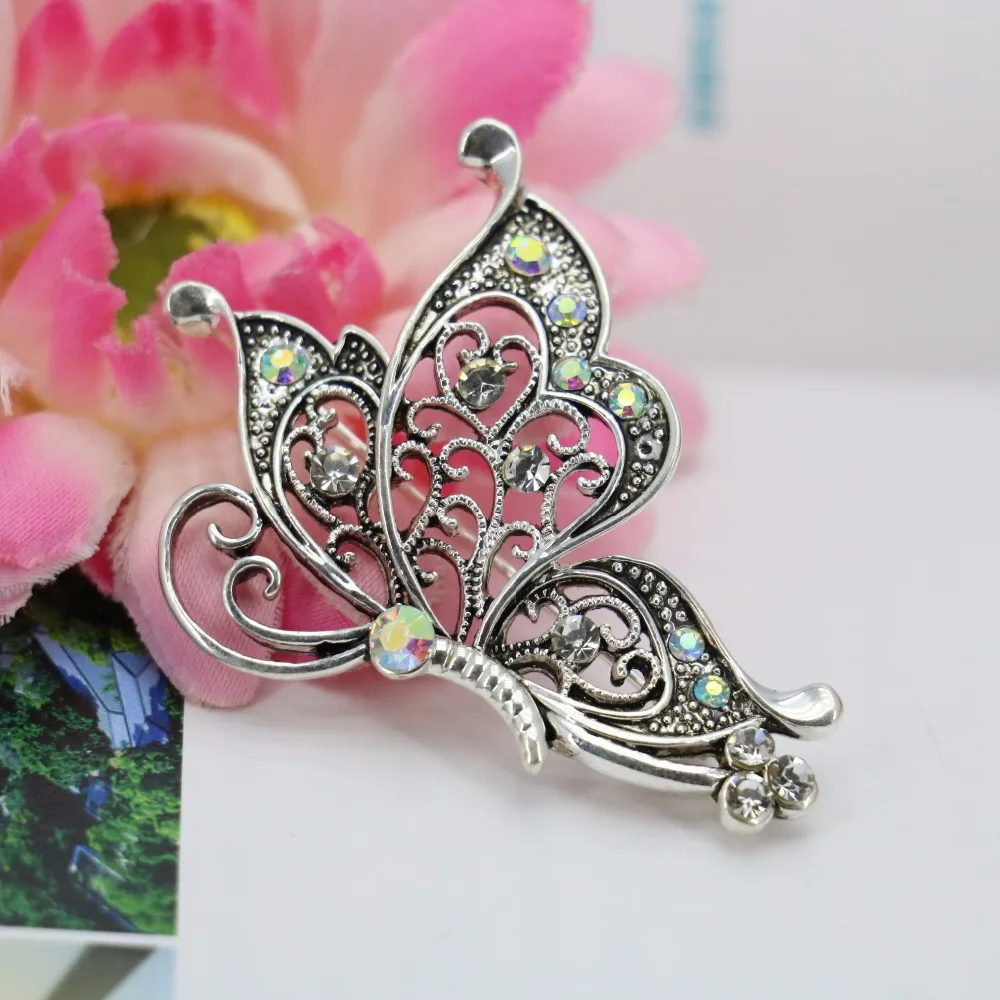 Специальное предложение стеклянная бусина бабочка лента элегантная брошь в