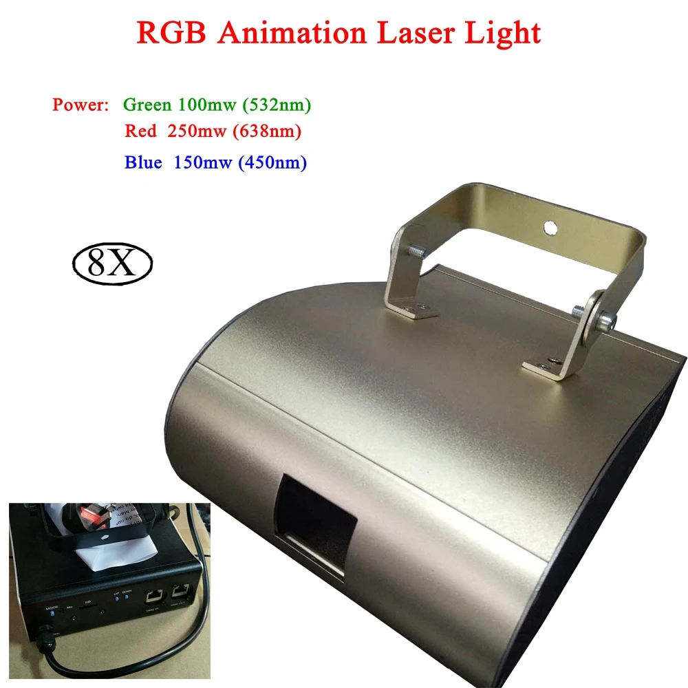 8 шт./лот новинка 16 Вт взрыв RGB Анимация лазерный свет 3D анимация DJ сценическое