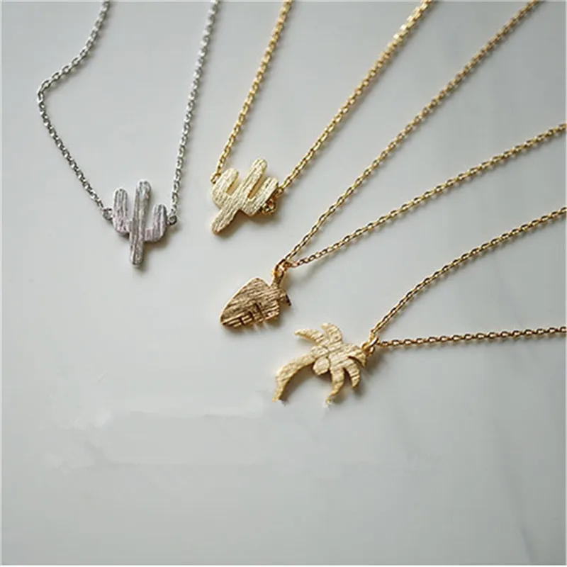 Корейский модный крошечный изящный кактус ожерелье и подвески для женщин