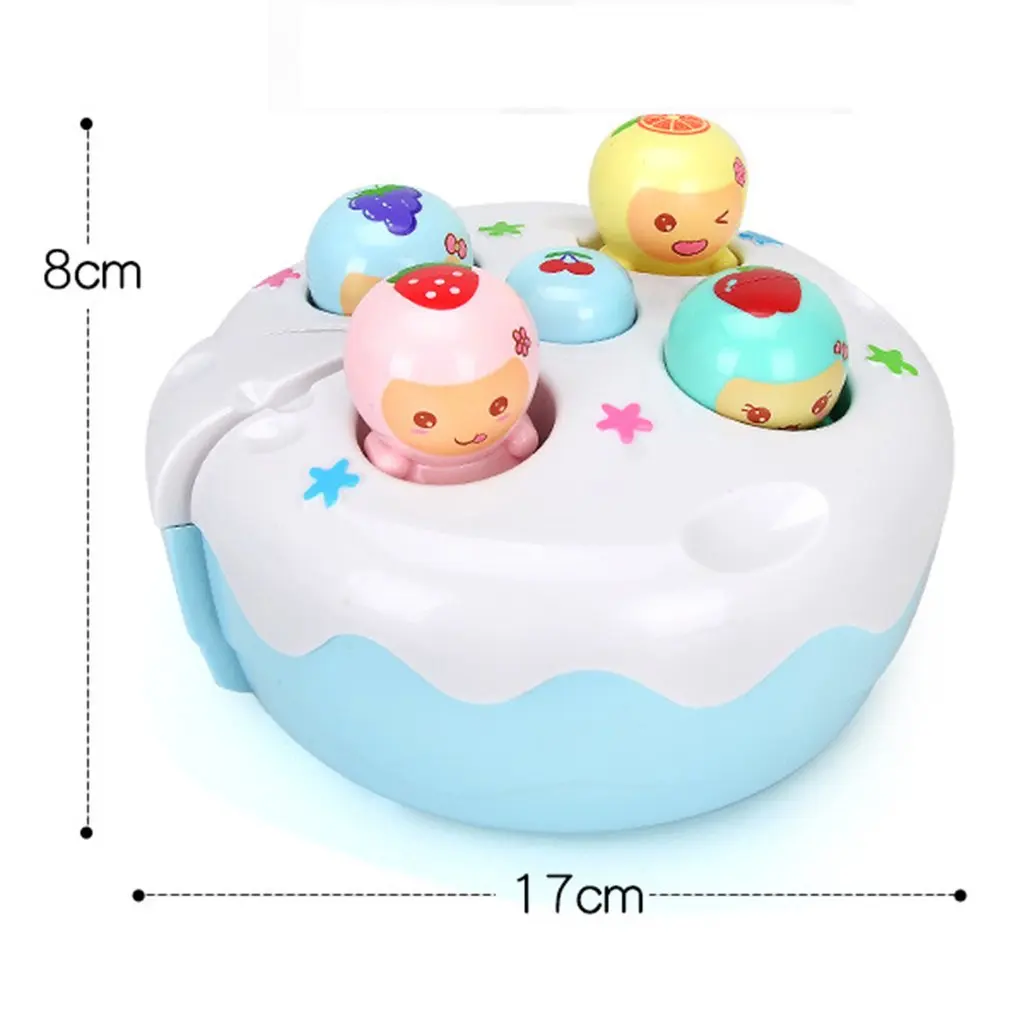 

Multifunctional Early Education Puzzle Electric Hamster Baby Toy Sound And Light Fruit Cake Knocking Music Game Machine
