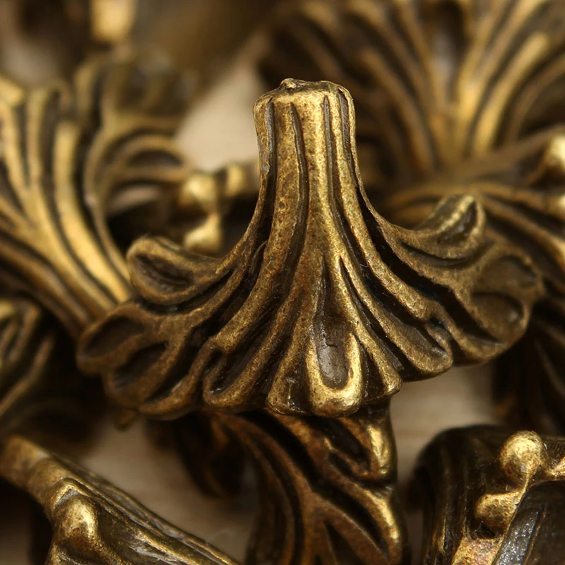 Новое поступление, 30 шт., 19 мм x 11 мм, Античная бронзовая коробка с резным узором, настольная коробка, 30 шт., угловая ножка, защита