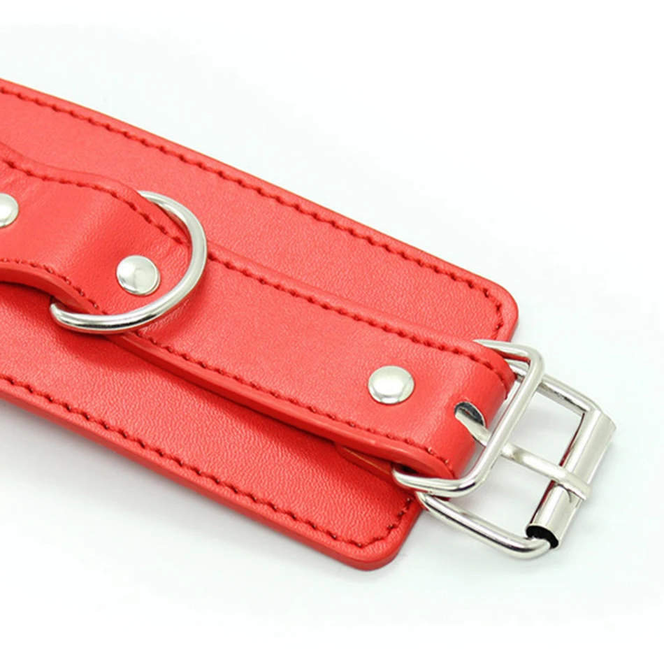 Красные наручники из искусственной кожи фиксаторы сексуальное рабство