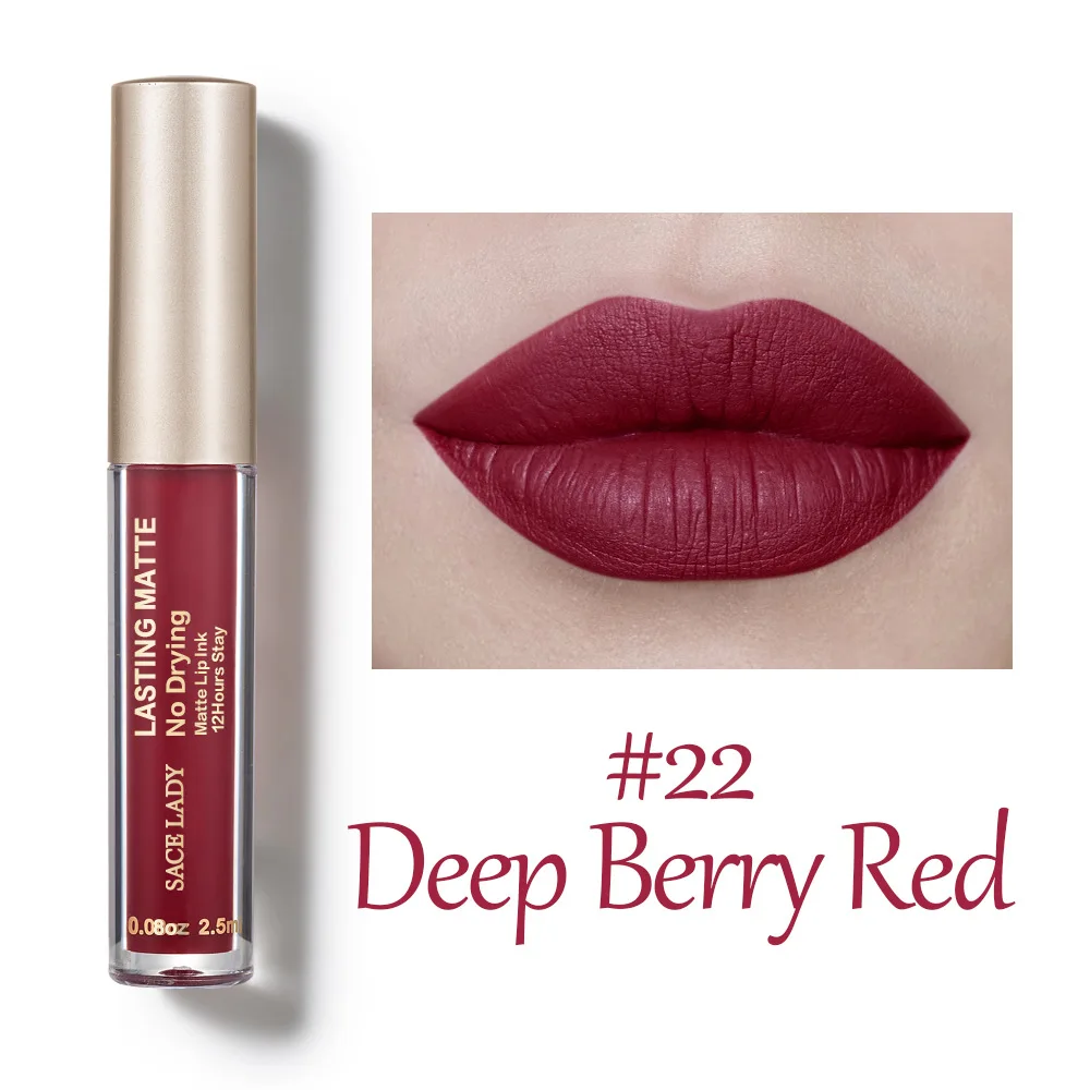 SACE LADY Beauty матовый винный блеск для губ жидкая губная помада стойкий Пигмент Цвет