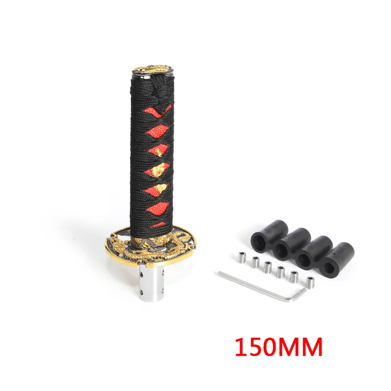 Jdm style Short Samurai Sword Shift Knob Shifter 150mm Metal Weighted Sport Katana Shift Knob - Название цвета: black150mm