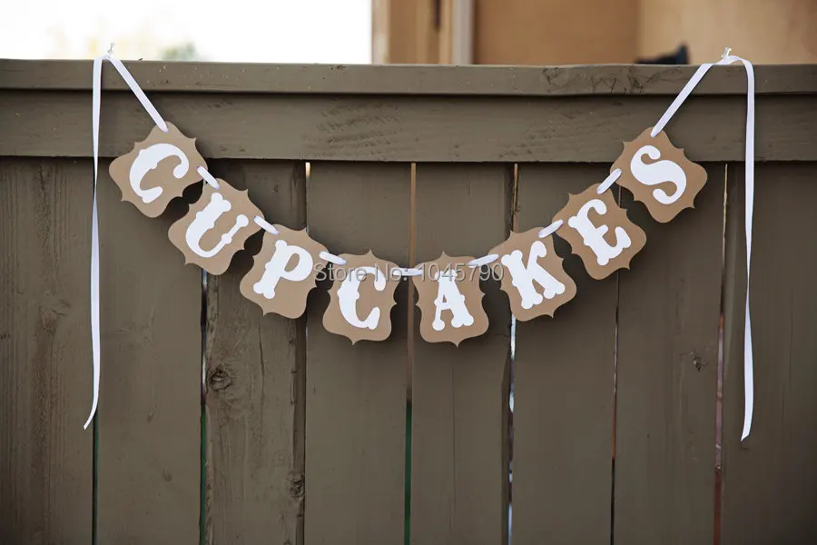 Бесплатная доставка 1 баннер ручной работы для кексов реквизит свадебных