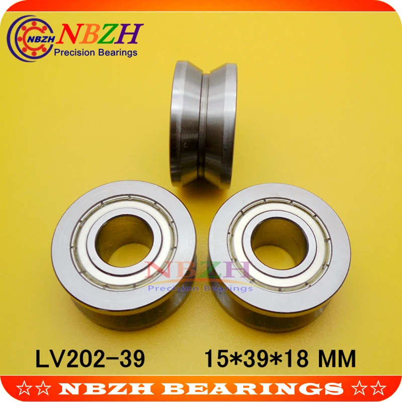 V Groove направляющие роликовые подшипники LV202-39 ZZ V-39 15*39*18 (точные двухрядные шарики)