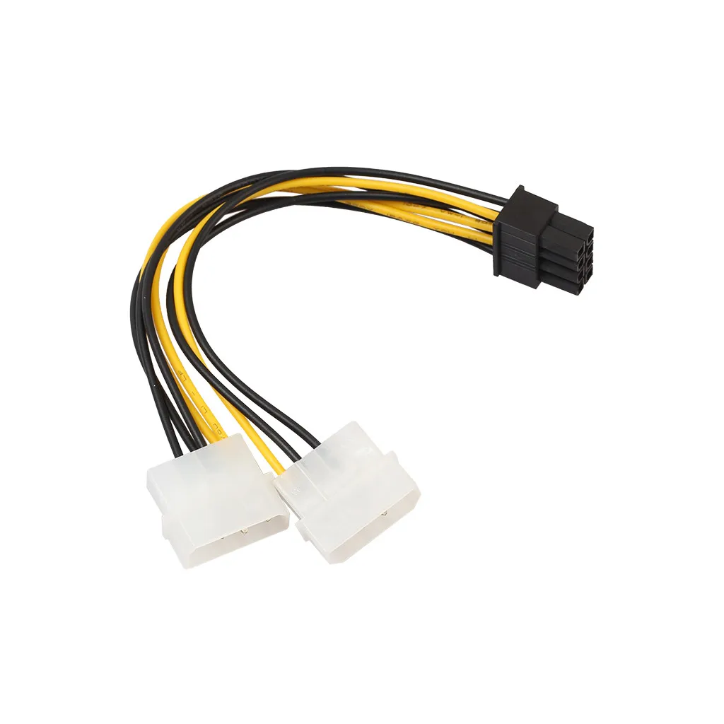 Двойной Molex 4 Pin к 8 PCI E Экспресс конвертер адаптер кабель питания 18 см Прямая