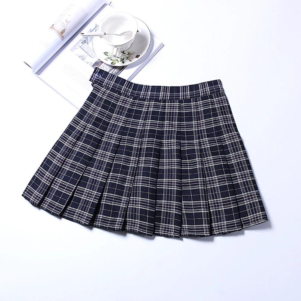 Sanxiaxin XS-3XL Harajuku Женская мода лето Высокая талия танец плиссированная юбка косплей клетчатая юбка kawaii женские юбки