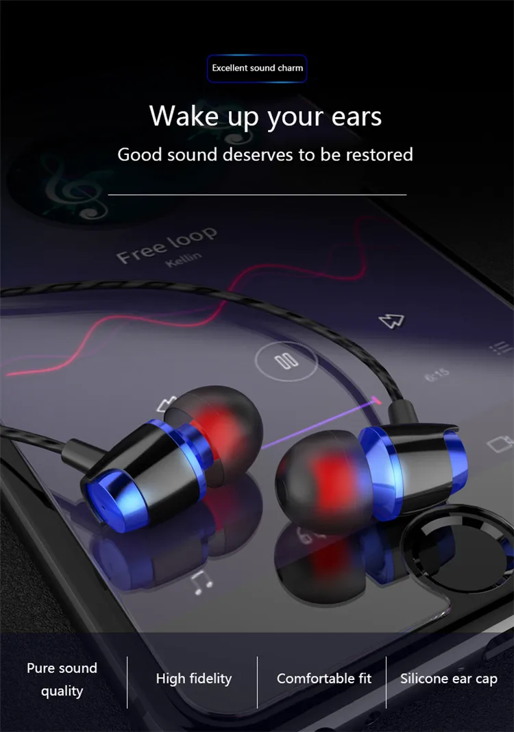 9D металлические наушники-вкладыши Проводная гарнитура Hifi наушники-басовые наушники для samsung huawei Xiaomi телефон наушники fone de ouvido MP3