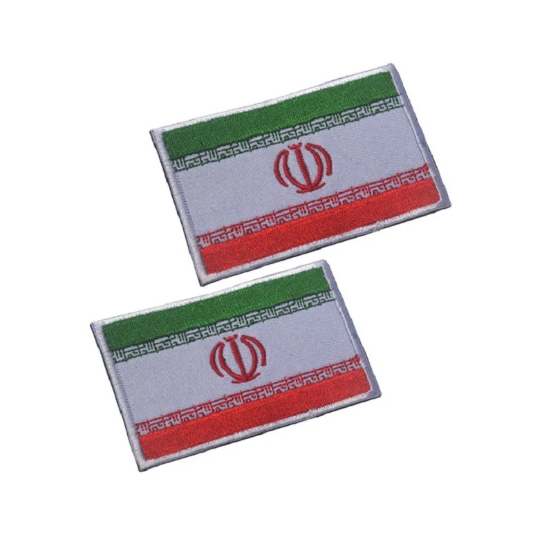 

3D Embroidery Patches Armband Loops And Hook Flag Of Iran Patches Badges For Clothing Hat Bag Patch