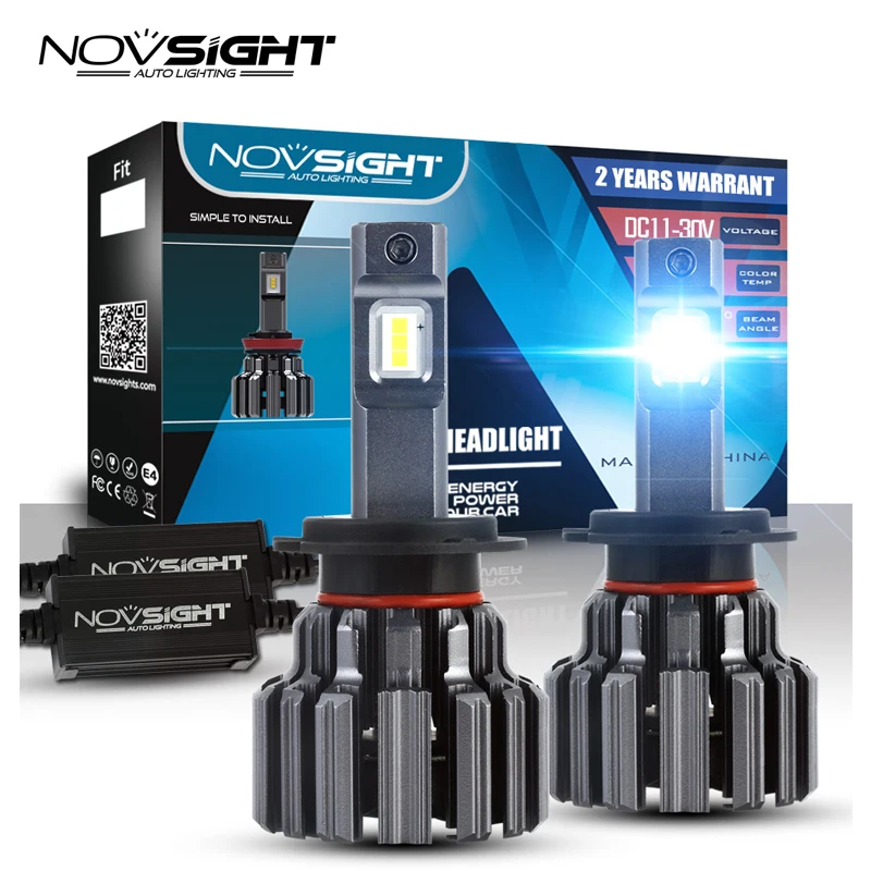 NOVSIGHT H7 светодиодный Автомобильная передняя фара H11 9005 HB3 9006 HB4 светильник лампы для авто 7200LM 90 Вт 6000 К Белый Свет 12V 24V налобный фонарь 2 шт