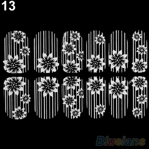 15 листов Новый 3D Кружева Кристалл ногтей Книги по искусству советы Стикеры