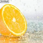 5d алмазная живопись сделай сам, изображение оранжевого льда, фруктов, полноразмерная наклейка, мозаика, стразы, алмазная вышивка, ремесла