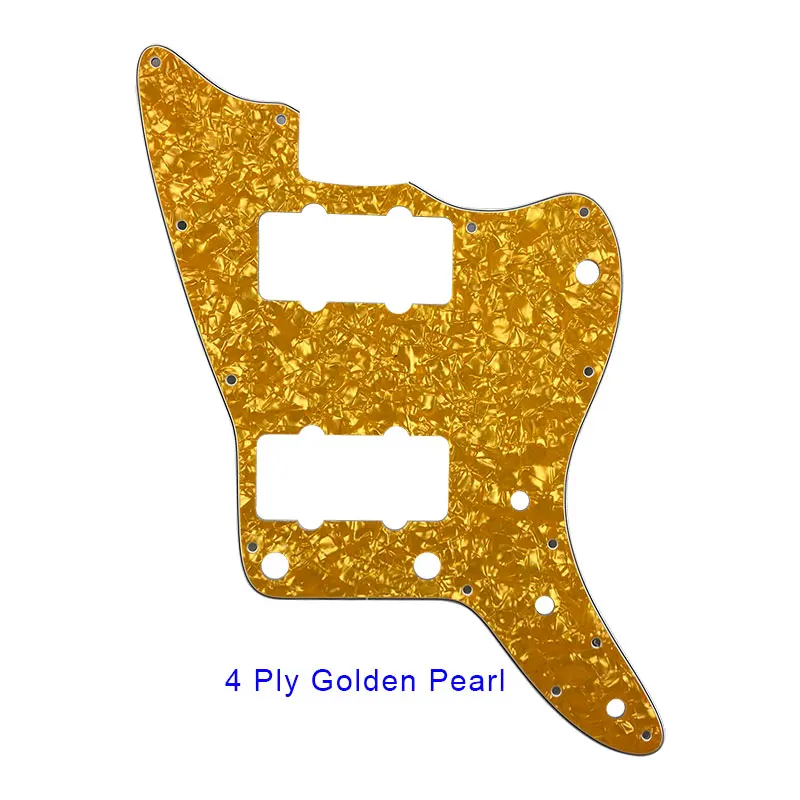 4 ply golden pearl Pleroo аксессуары для гитары накладки с 13 винтами для Jazzmaster гитары без верхней кнопки управления best качество Замена - Цвет: 4 ply golden pearl