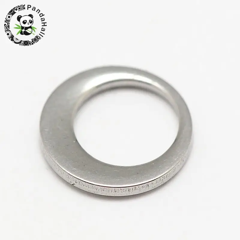 

500pcs Stainless Steel Ring Charms, Stainless Steel Color, 10x1mm, Hole: 7mm