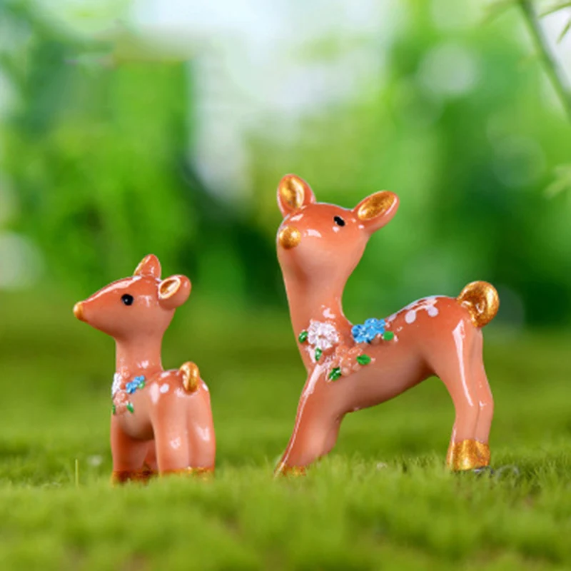 ZOCDOU 1 Piece Merry Christmas Day Deer Reindeer Santa Claus Model Small Statue Figurine Crafts Figure Ornament Miniatures DIY | Дом и сад