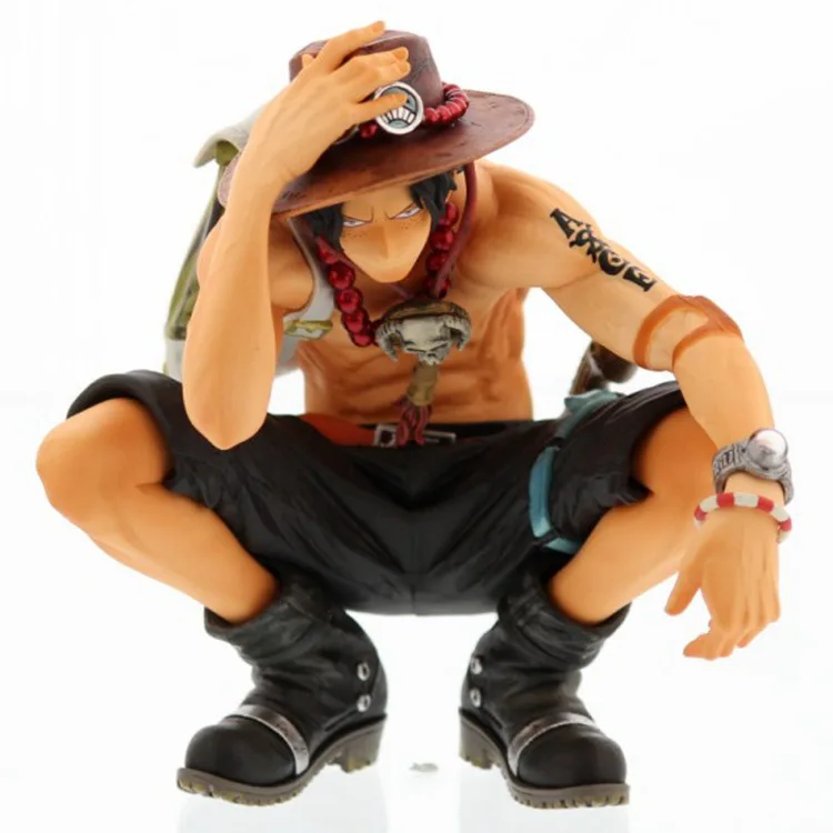 

Hot ! NEW 12cm One piece ace squatting action figure toys Christmas doll toy