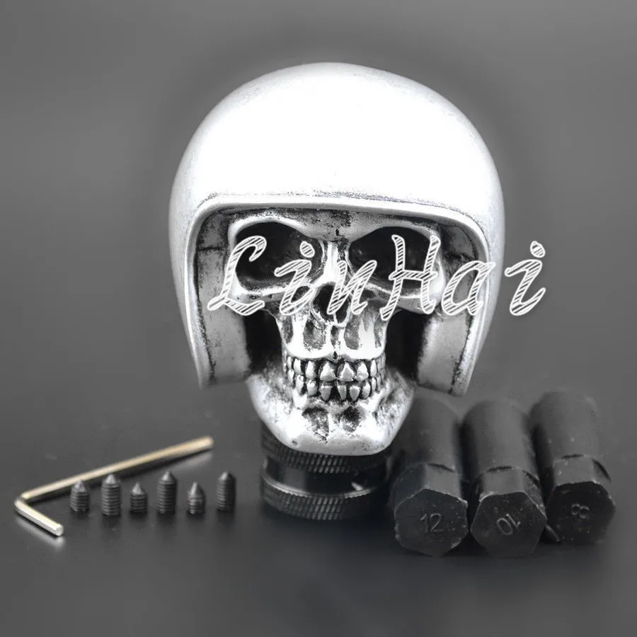 Серебряный Череп универсальный автомобиль грузовик ручной рычаг переключения