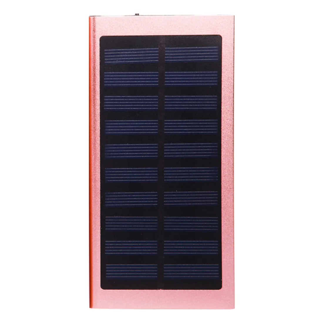 Rose Gold Внешний аккумулятор на солнечной батарее, 20000 мА/ч, двойной USB выход, ультра-тонкий внешний аккумулятор на солнечной батарее, внешний полимерный аккумулятор, внешний светильник, внешний аккумулятор - Цвет: Rose Gold