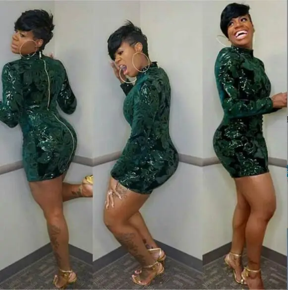 Зеленый Цвет знаменитости мода платье Сексуальная Bodycon Ночной клуб HL Бандажное