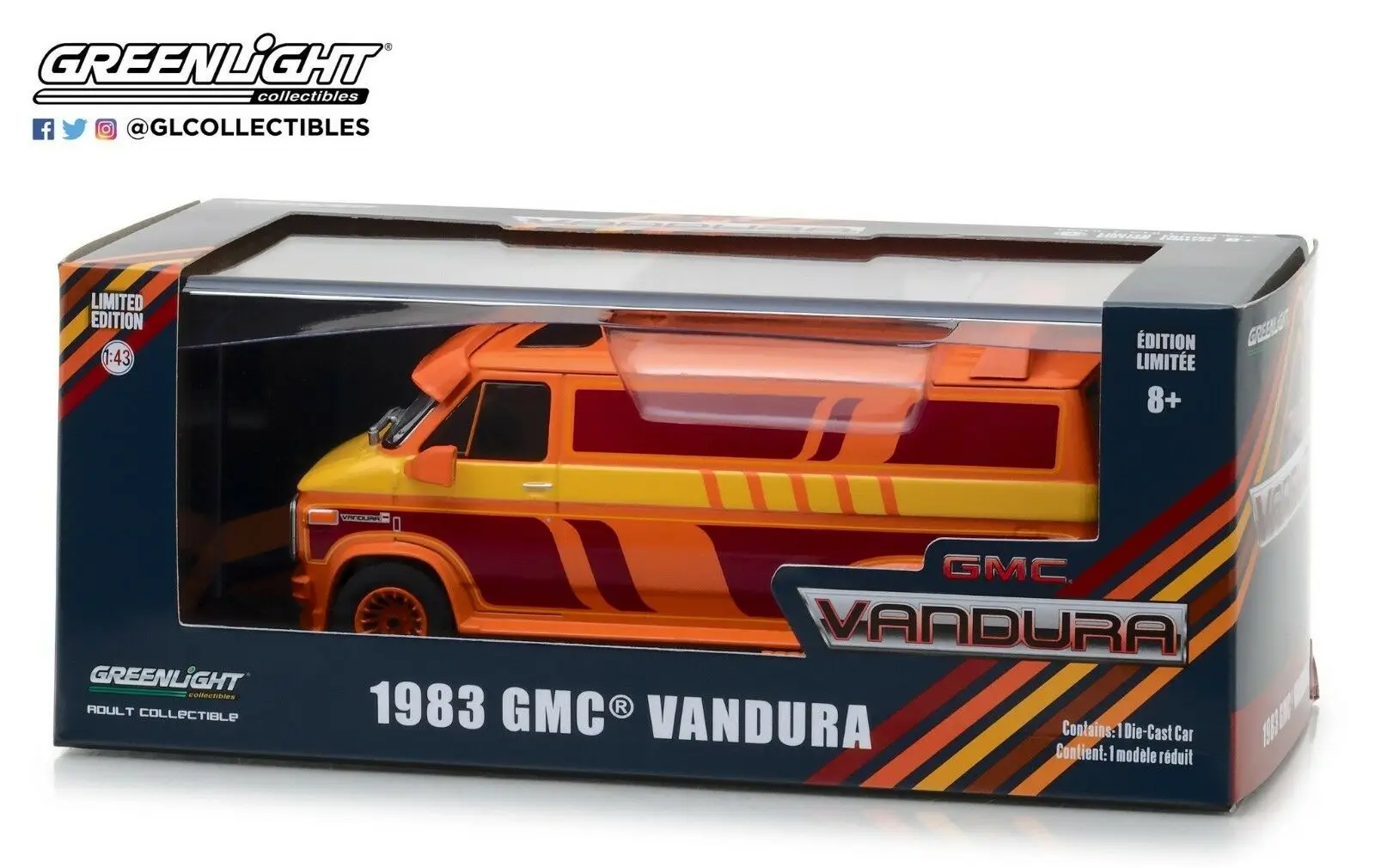 GL 1:43 1983 GMC VANDURA VAN оранжевый сплав модель автомобиля литье под давлением металлические игрушки подарок на день рождения для детей мальчиков