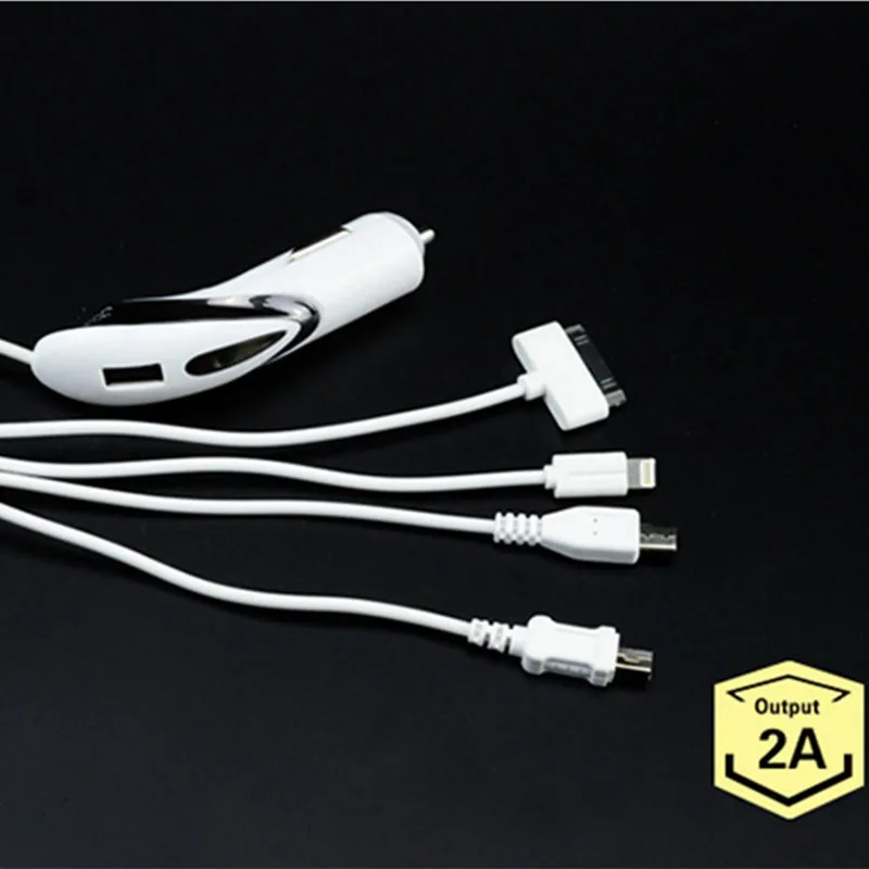 Прямая поставка [кабель с 4 USB-портами] автомобильное зарядное устройство 2А