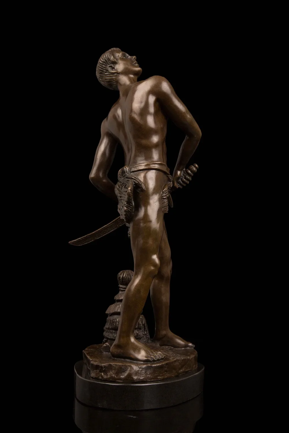 Искусство ремесла медь классическая самурайская скульптура с мечом бронзовые