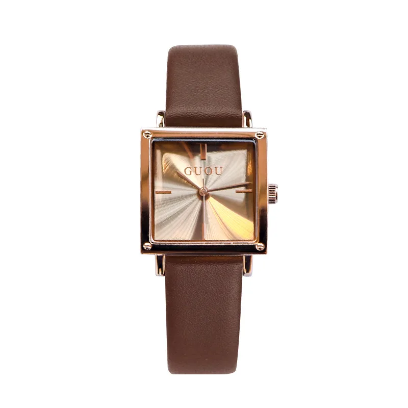 Simple Creative Square Women's Watches Genuine Leather Ladies Dress Business Quartz Wristwatch Female Casual Watch reloj mujer | Наручные