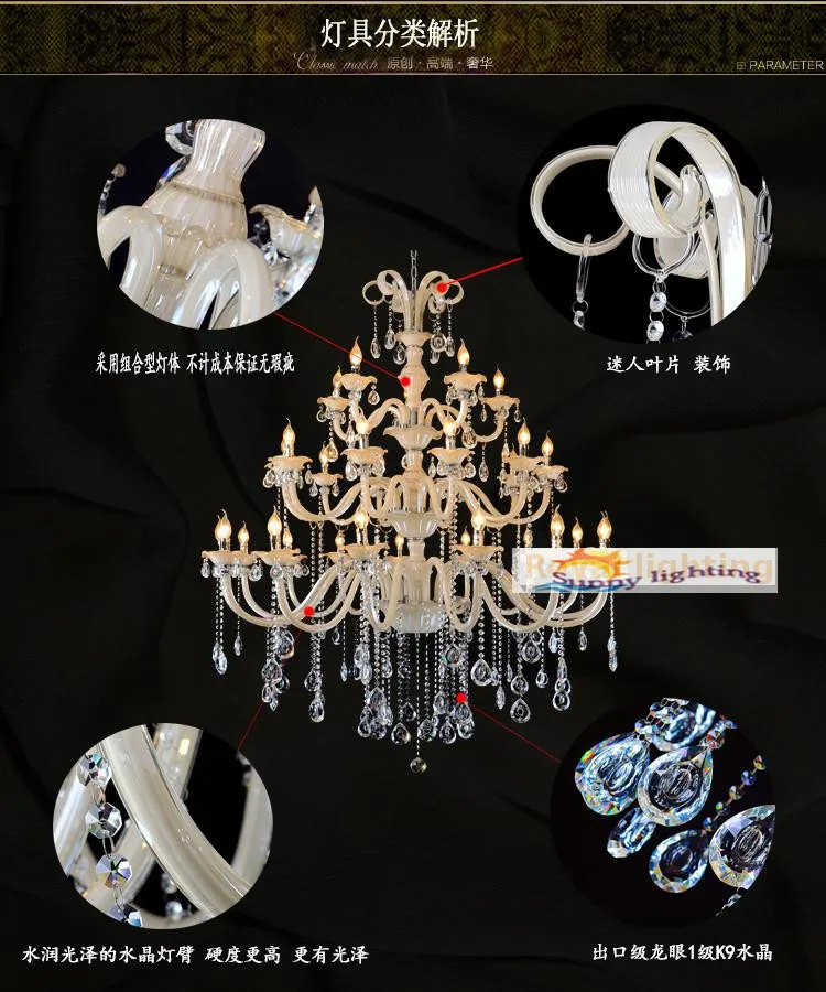 Стеклянная люстра для гостиной 30 люстр хрустальное освещение канделябро отель