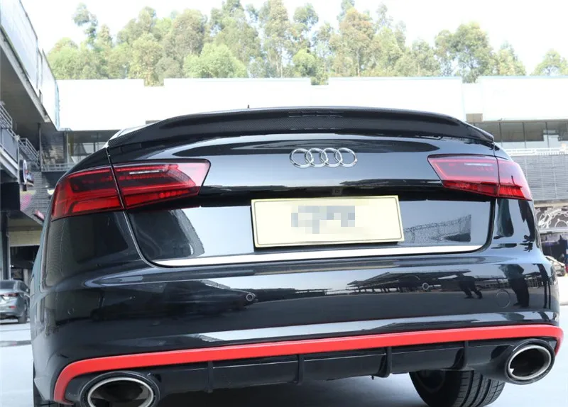Спойлер из углеродного волокна для Audi A6 S6 RS6 2012- высокое качество Спойлеры авто аксессуары по EMS