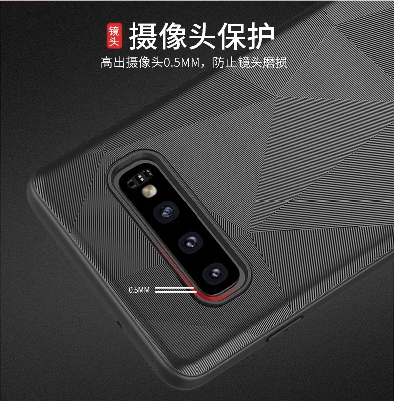 Newest Geometric Grinding Sot TPU Case For Samsung S10 S10Plus S10E Cover Fashion Black Frosted Business Coque |